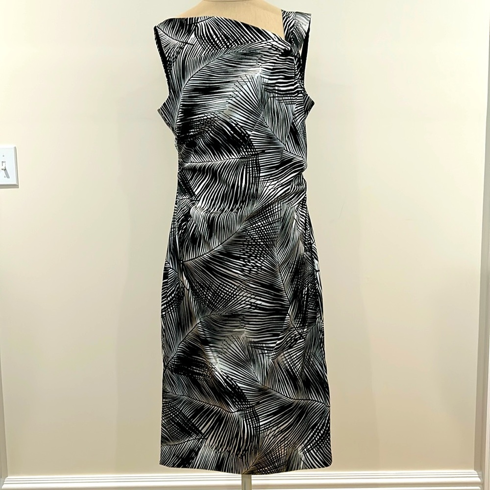 Maggy London Palm Print Midi Dress